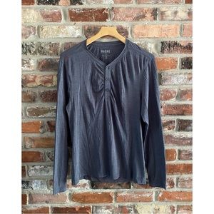 RHONE Dark Gray Long Sleeve Henley Shirt